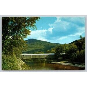 Postcard VT Old Scott Bridge Longest Single Span Covered Bridge in Vermont c1970